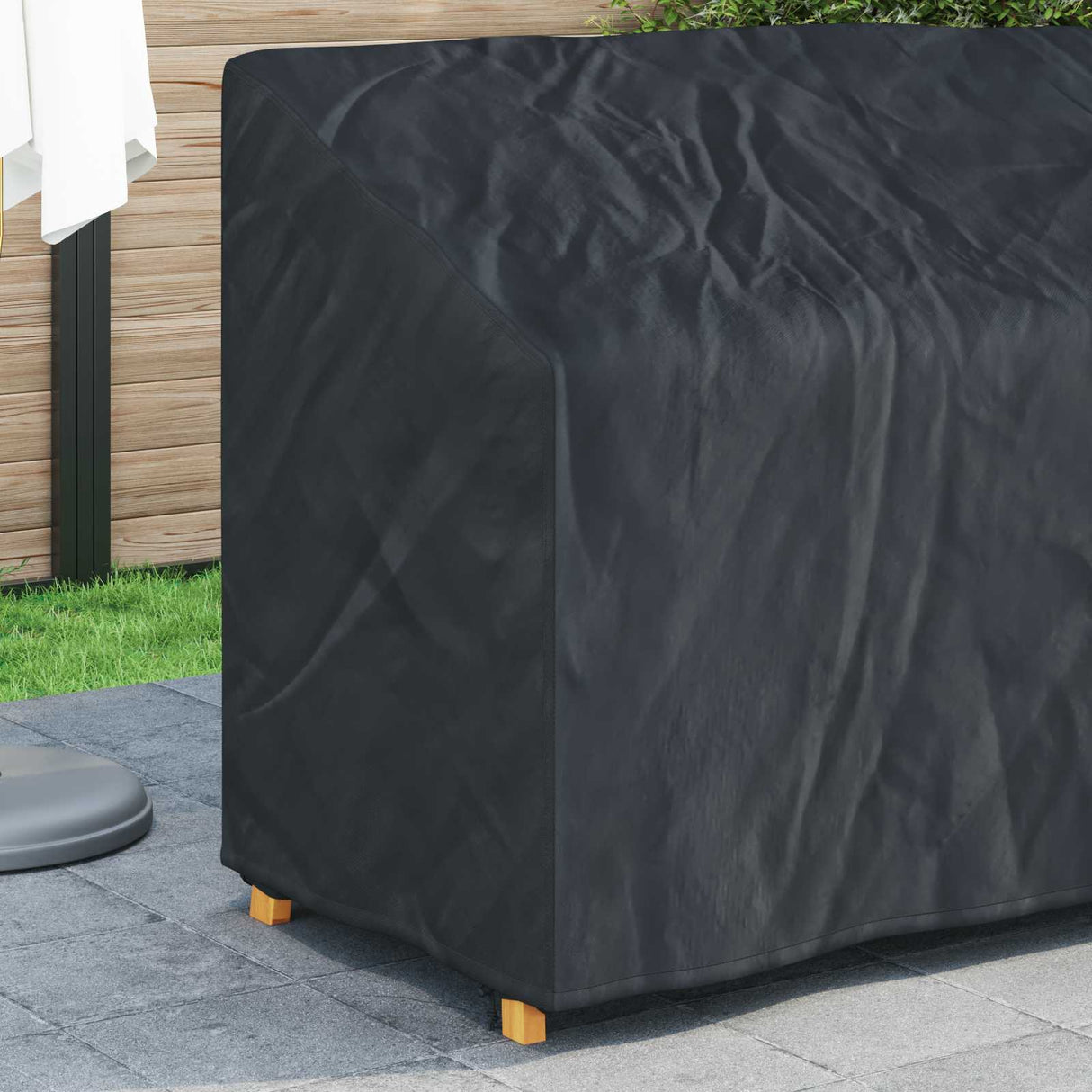 vidaXL Banc de jardin noir 134 x 70 x 65 / 94 cm 210D Oxford Stof