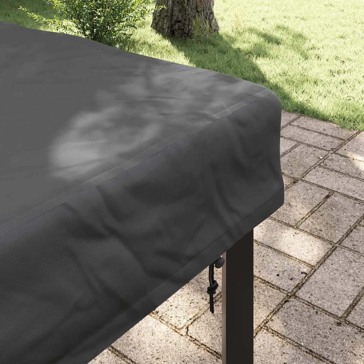 vidaXL Tafel Dekking Effen Zwart 62 x 62 x 15 cm Stof
