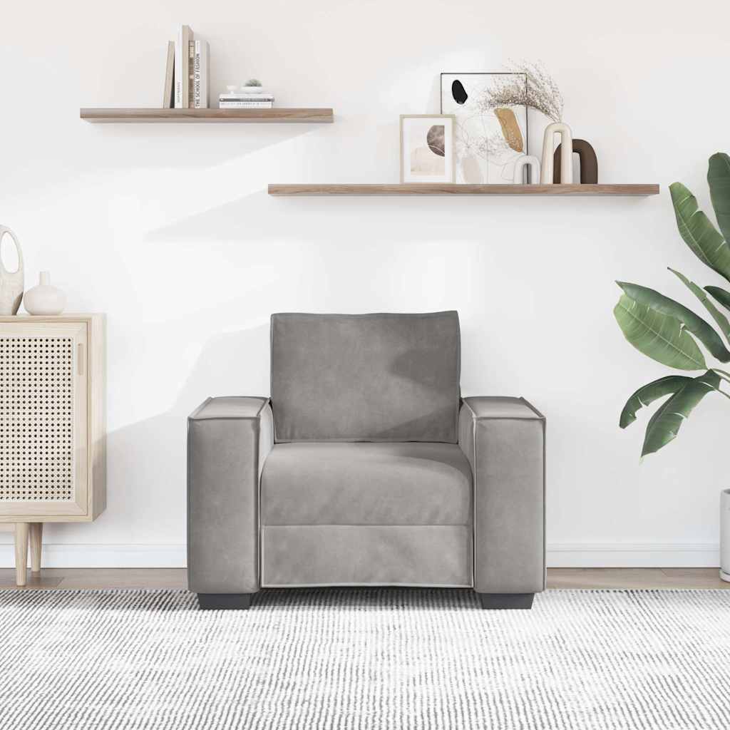vidaXL Fauteuil 100x78x84 cm fluweel lichtgrijs