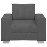 vidaXL Fauteuil 100x77x82 cm corduroy stof donkergrijs