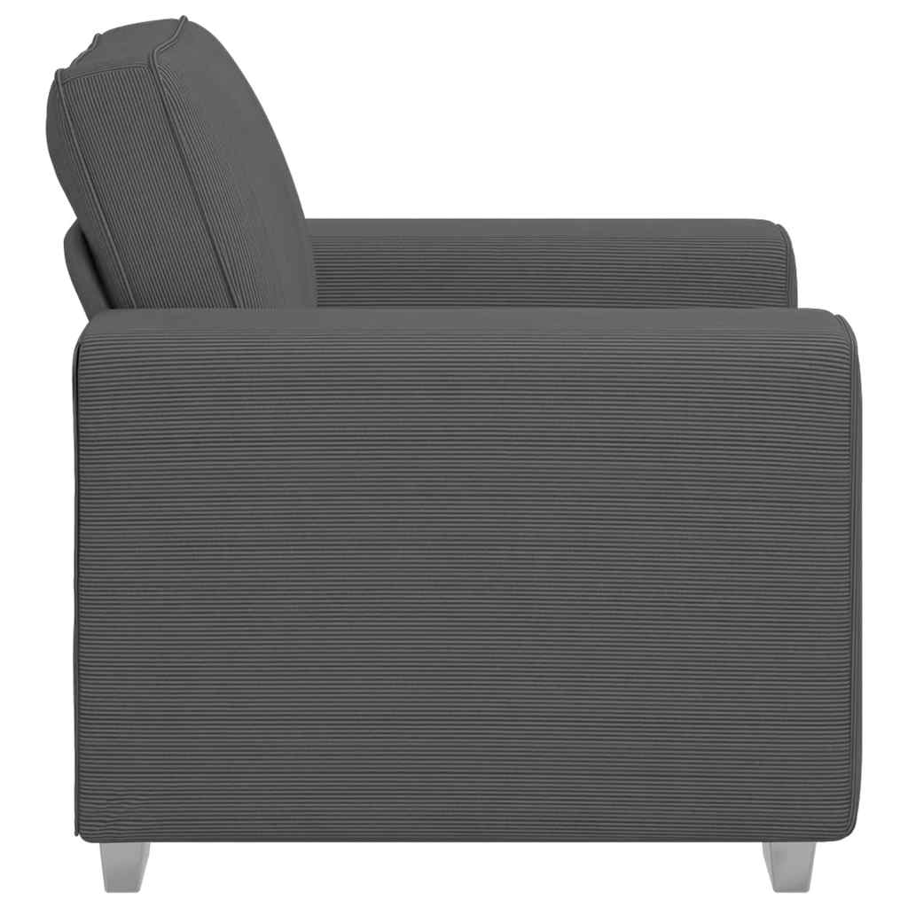 vidaXL Fauteuil 100x77x82 cm corduroy stof donkergrijs