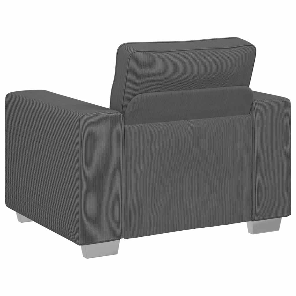 vidaXL Fauteuil 100x77x82 cm corduroy stof donkergrijs