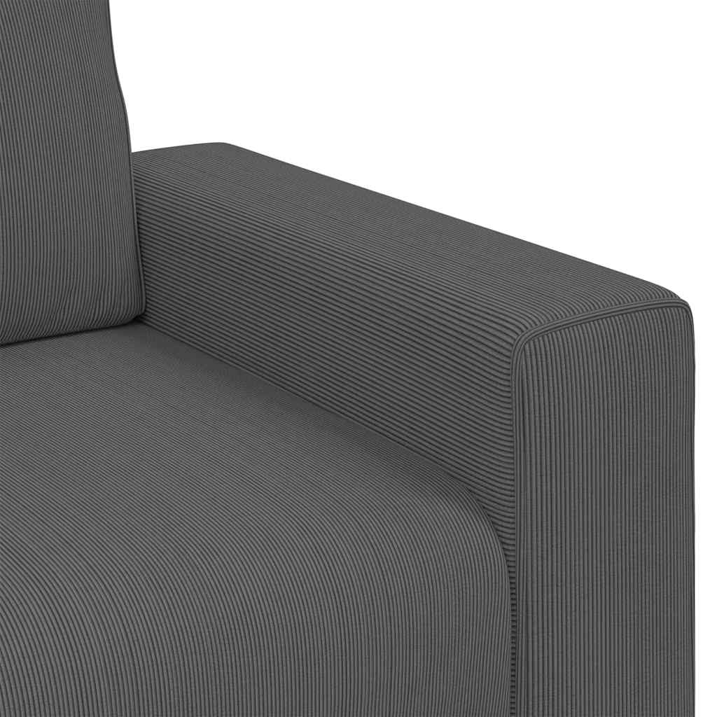 vidaXL Fauteuil 100x77x82 cm corduroy stof donkergrijs