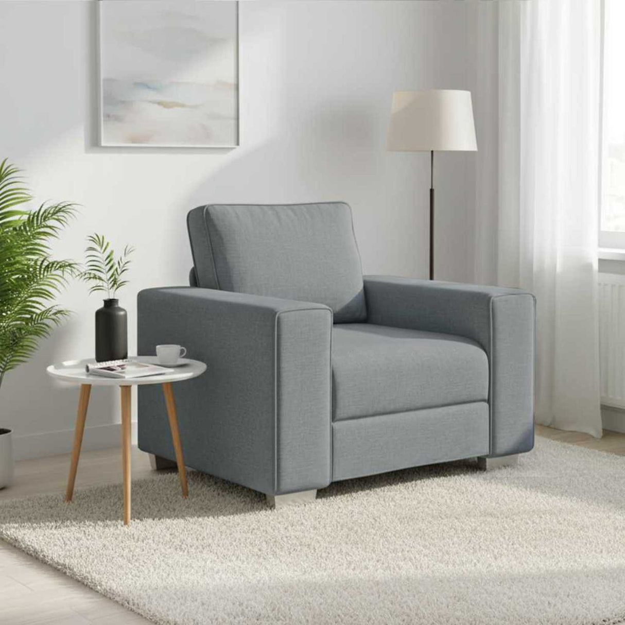vidaXL Bank Lichtgrijs 100 x 80 x 82 cm Stof