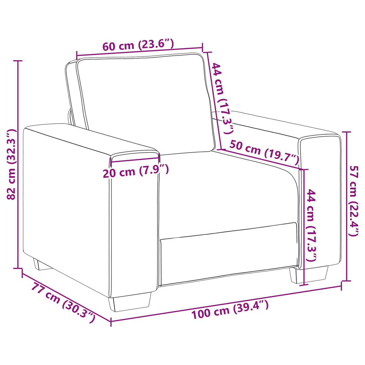 vidaXL Bank Lichtgrijs 100 x 80 x 82 cm Stof