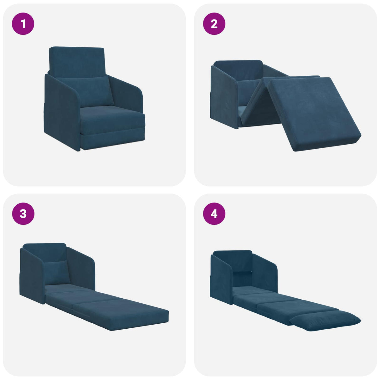 vidaXL Slaapbank Blauw 65 x 80 x 83 cm Fluweel