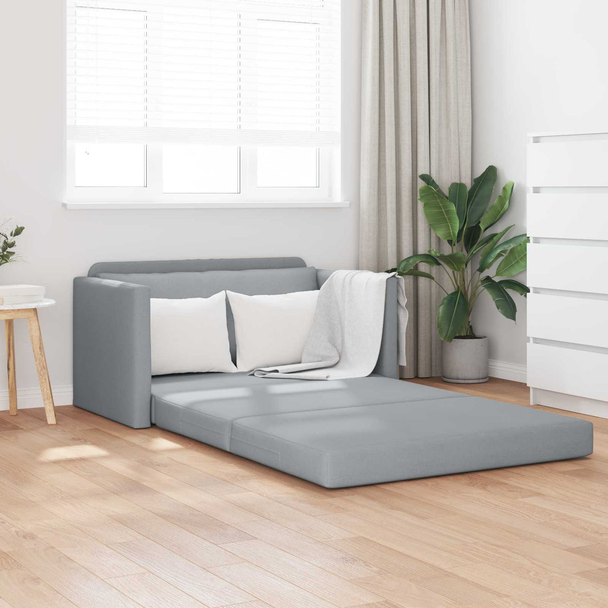vidaXL Slaapbank 110cm Lichtgrijs Stof