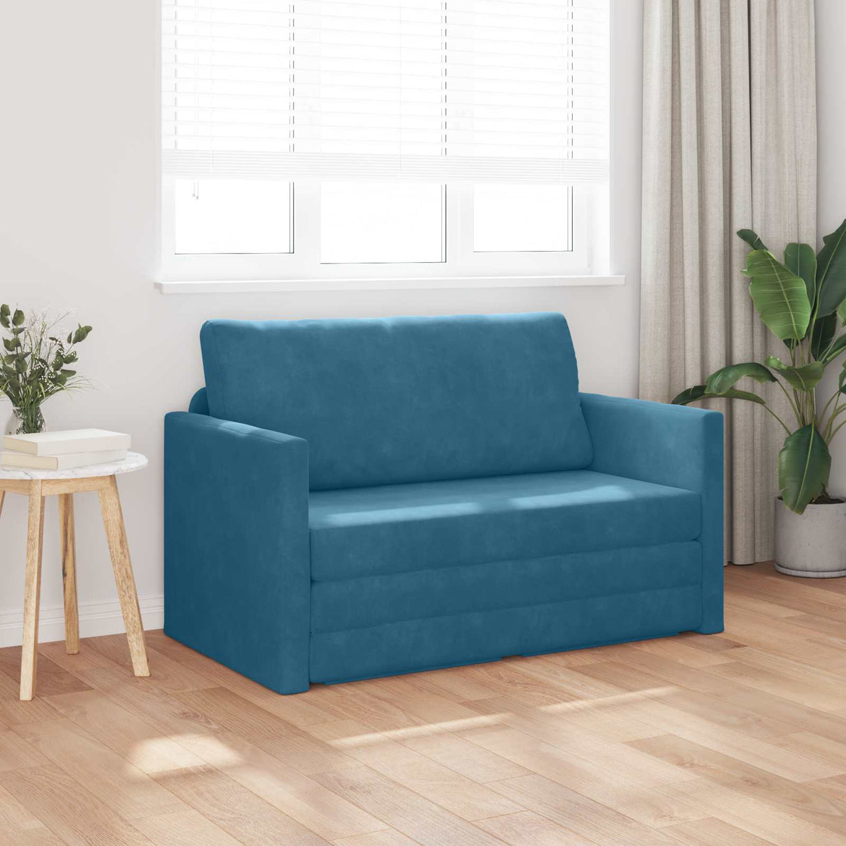 vidaXL Slaapbank 110 cm Bleu Fluweel