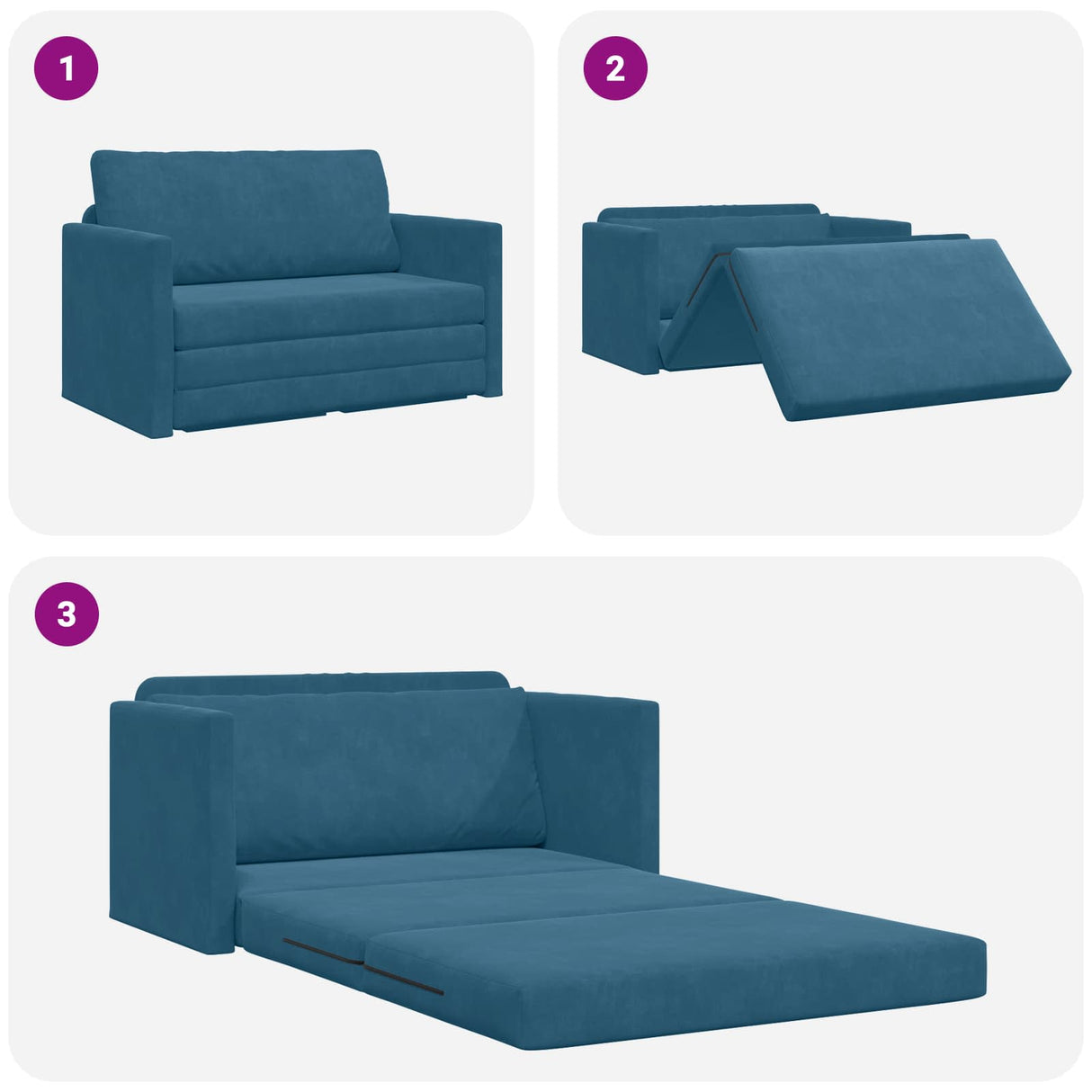 vidaXL Slaapbank 110 cm Bleu Fluweel