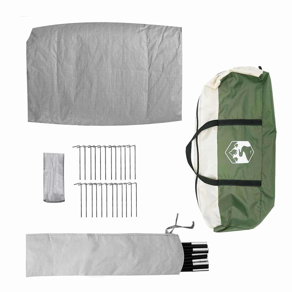 vidaXL Tipi Tent with Roof Storage Green 660 x 456 x 200 cm Taffeta