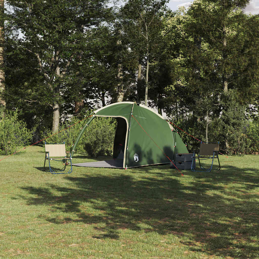 vidaXL Playhouse Tent with Roof with Storage Green 370 x 230 x 185 cm taffeta