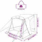 vidaXL Achterkleptent met dak Groen 285 x 255 x 245 cm taft