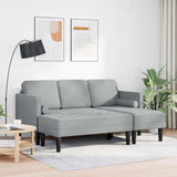 vidaXL Sofa set with cushions 2 pcs Light gray Polyester