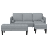 vidaXL Sofa set with cushions 2 pcs Light gray Polyester