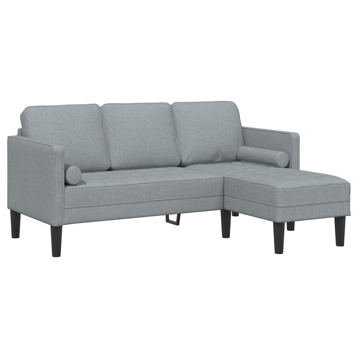 vidaXL Sofa set with cushions 2 pcs Light gray Polyester