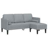 vidaXL Sofa set with cushions 2 pcs Light gray Polyester