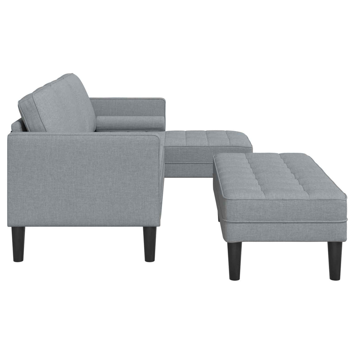 vidaXL Sofa set with cushions 2 pcs Light gray Polyester