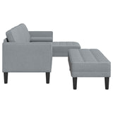 vidaXL Sofa set with cushions 2 pcs Light gray Polyester