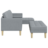 vidaXL Sofa set with cushions 2 pcs Light gray Polyester