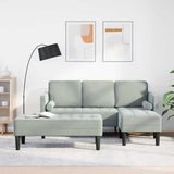 vidaXL Sofa set with cushions 2 pcs Light gray Polyester