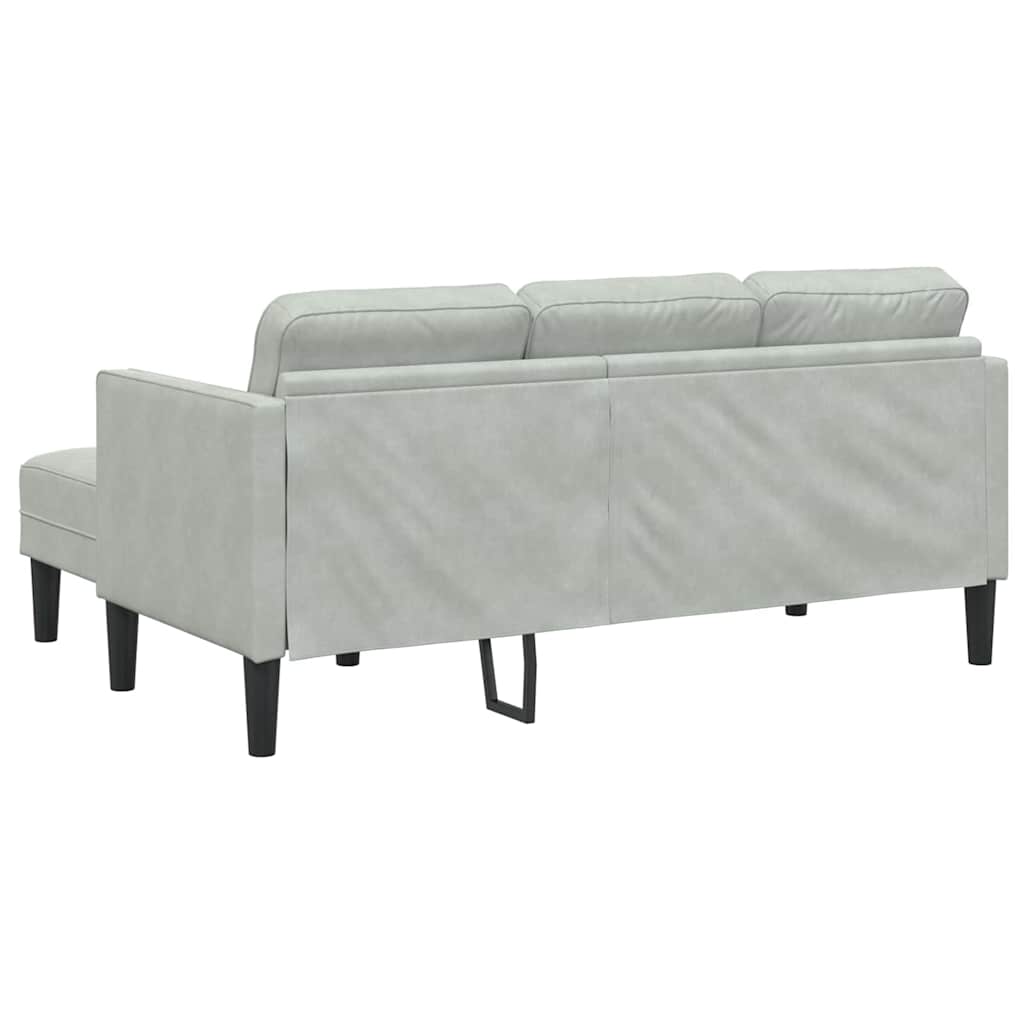 vidaXL Sofa set with cushions 2 pcs Light gray Polyester