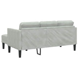 vidaXL Sofa set with cushions 2 pcs Light gray Polyester