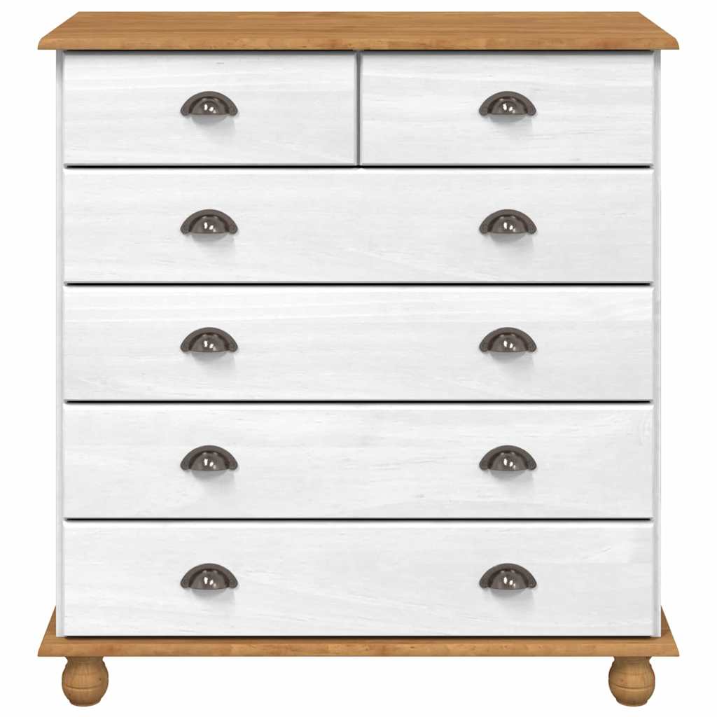 vidaXL Ladeblok ASKIM Wit 91 x 40 x 95,5 cm Massief grenenhout