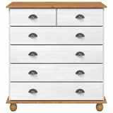 vidaXL Ladeblok ASKIM Wit 91 x 40 x 95,5 cm Massief grenenhout