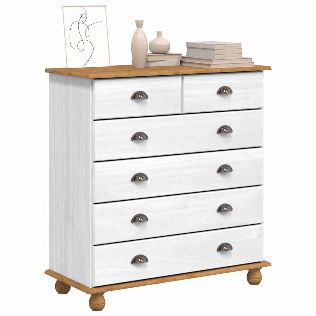 vidaXL Ladeblok ASKIM Wit 91 x 40 x 95,5 cm Massief grenenhout