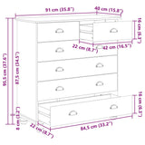 vidaXL Ladeblok ASKIM Wit 91 x 40 x 95,5 cm Massief grenenhout