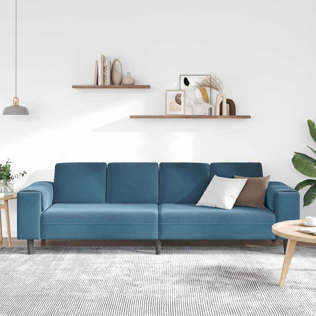 vidaXL Woonkamerbank Blauw 250 x 77 x 76 cm