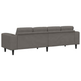 vidaXL Banque avec coussins de lumière 250 x 77 x 76 cm Tissu en velours côtelé