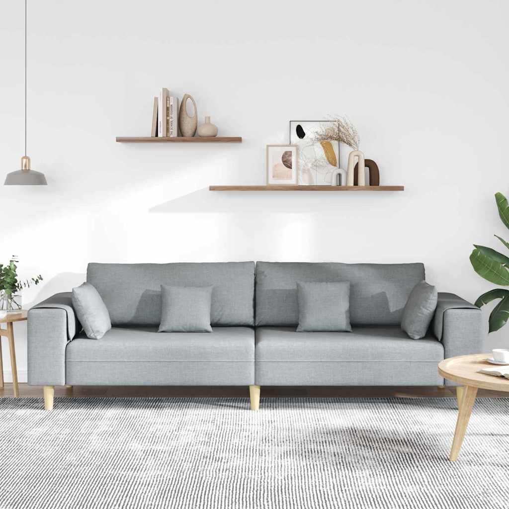 vidaXL Sofa with Cushion Light Gray 250 x 77 x 76 cm Fabric