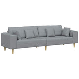 vidaXL Sofa with Cushion Light Gray 250 x 77 x 76 cm Fabric