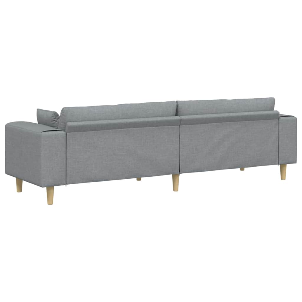 vidaXL Sofa with Cushion Light Gray 250 x 77 x 76 cm Fabric