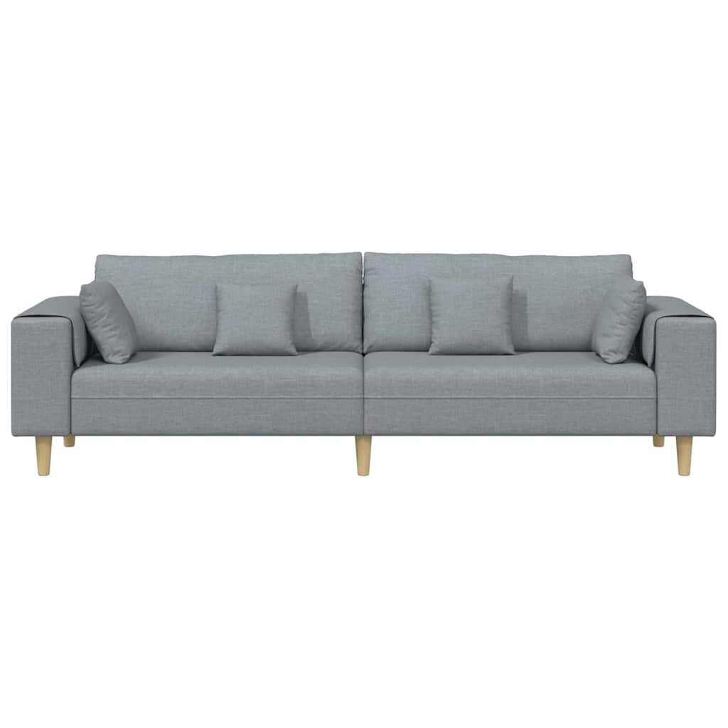 vidaXL Sofa with Cushion Light Gray 250 x 77 x 76 cm Fabric