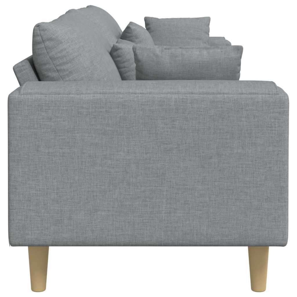 vidaXL Sofa with Cushion Light Gray 250 x 77 x 76 cm Fabric