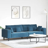 vidaXL Bank met kussen Blauw 250 x 77 x 76 cm Fluweel