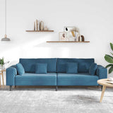 vidaXL Bank met kussen Blauw 250 x 77 x 76 cm Fluweel