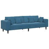 vidaXL Bank met kussen Blauw 250 x 77 x 76 cm Fluweel