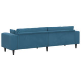 vidaXL Bank met kussen Blauw 250 x 77 x 76 cm Fluweel