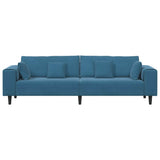 vidaXL Bank met kussen Blauw 250 x 77 x 76 cm Fluweel