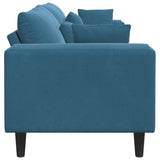 vidaXL Bank met kussen Blauw 250 x 77 x 76 cm Fluweel