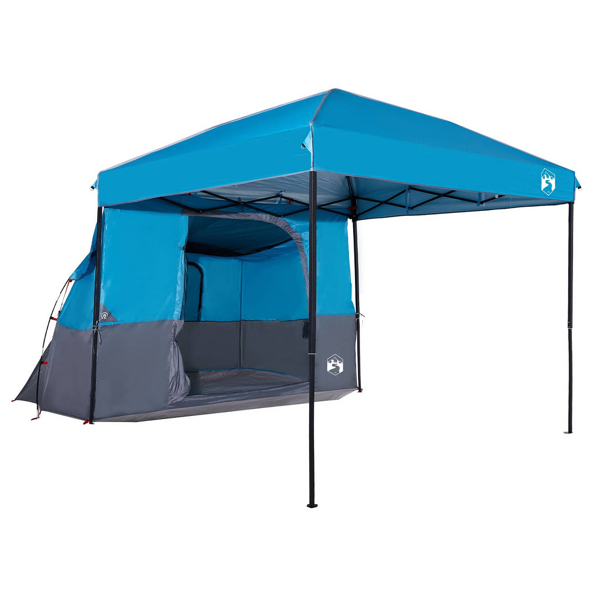 vidaXL Kampeertent Set met dak met opslag 2 pcs Blauw Tafetta en Stoff