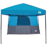 vidaXL Kampeertent Set met dak met opslag 2 pcs Blauw Tafetta en Stoff