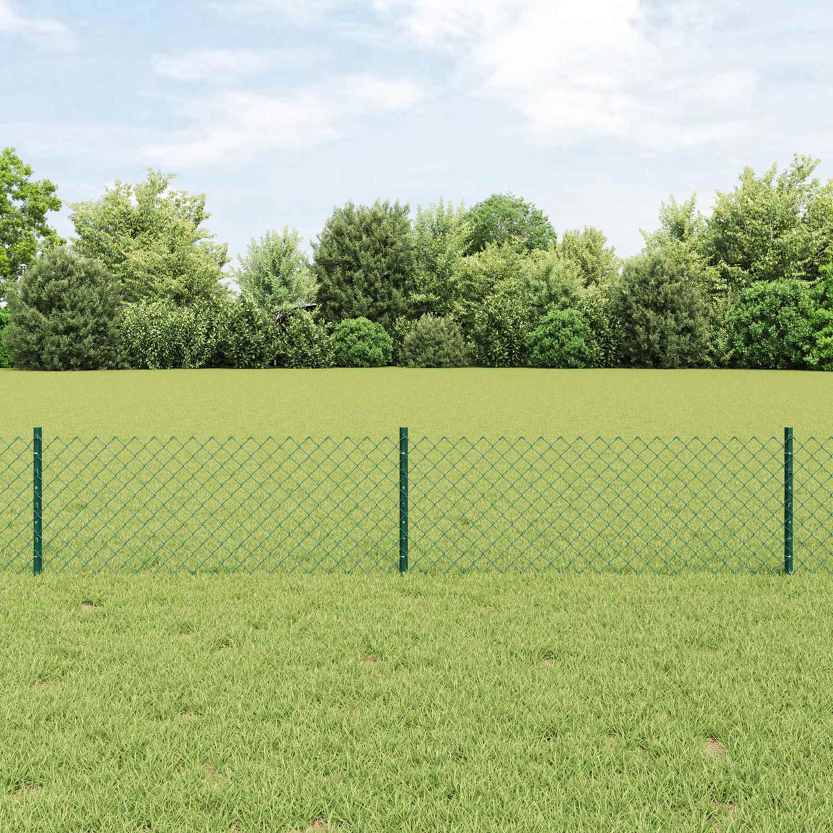 vidaXL Fence with Post Green
