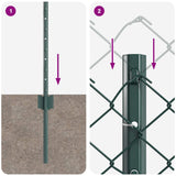 vidaXL Fence with Post Green