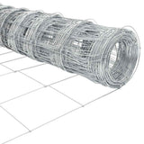 vidaXL Fence with Post Silver-coloured
