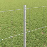 vidaXL Fence with Post Silver-coloured