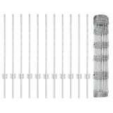 vidaXL Fence with Post Silver-coloured